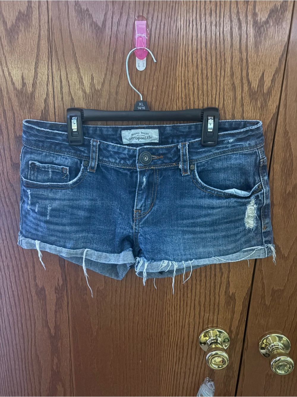 Aeropostale Vintage Dark Blue Denim Cutoff Shorts - Women's